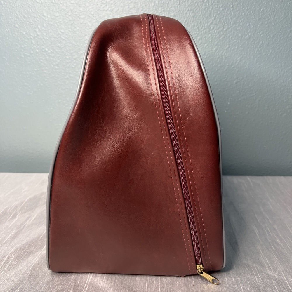 Vintage 70s Don Carter Single Bowling Ball Bag: Marble Red Black Grey Wave - Picture 5 of 11